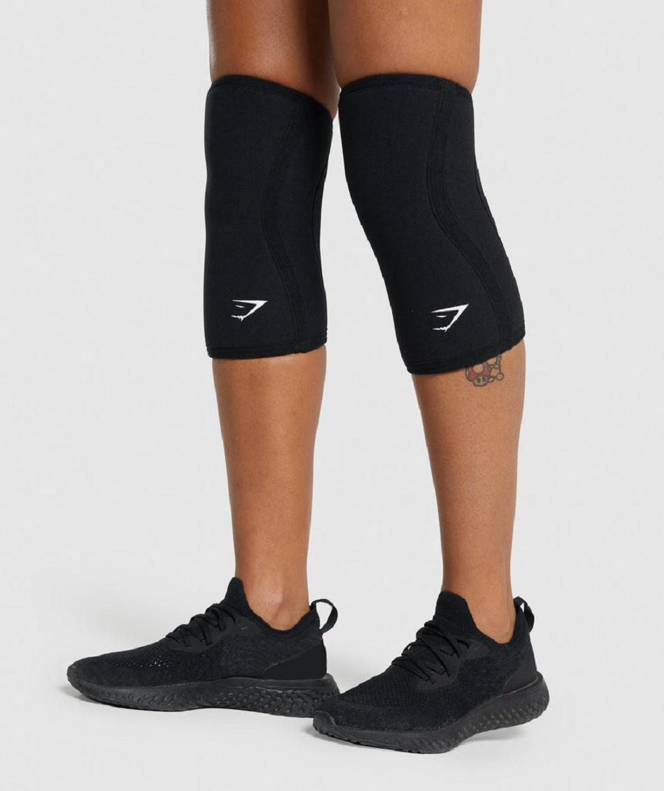 Ekwipunek Damskie Gymshark Knee Sleeve 5mm Czarne | PL 2048RVD